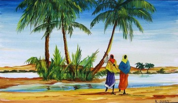 Malak Sudanese Oasis Landscape Oil Paintings